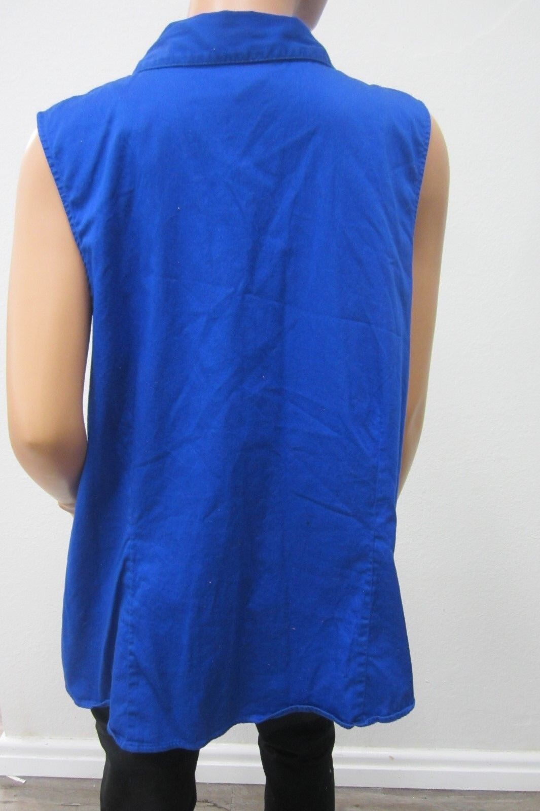 Lane Bryant Womens Blue Plus Sized Button Down Cotton/Spandex Blouse Size 26