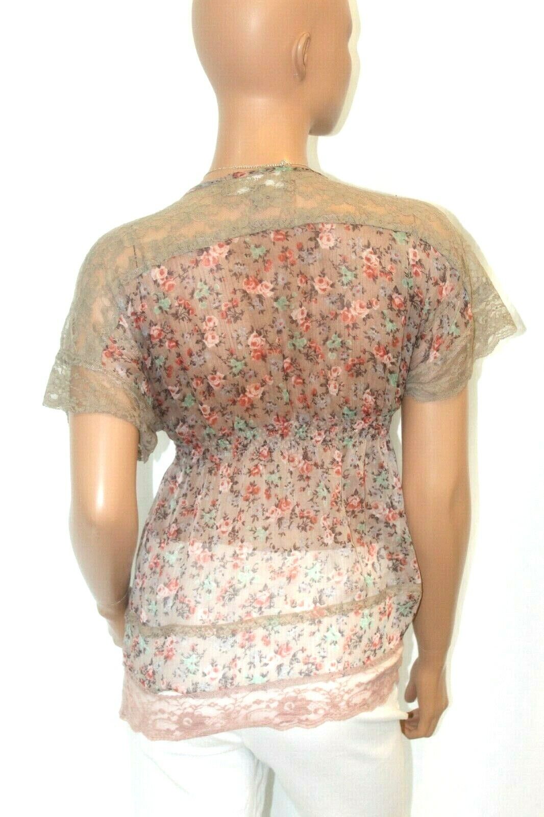 Style That Works by Vanity Women Chiffon  Short Sleeve Blouse Size Small