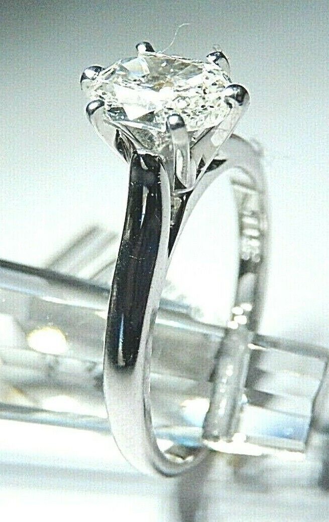 1.00 CT H/-VS2 Oval Natural Diamond Solitaire Engagement Ring 14K White Gold