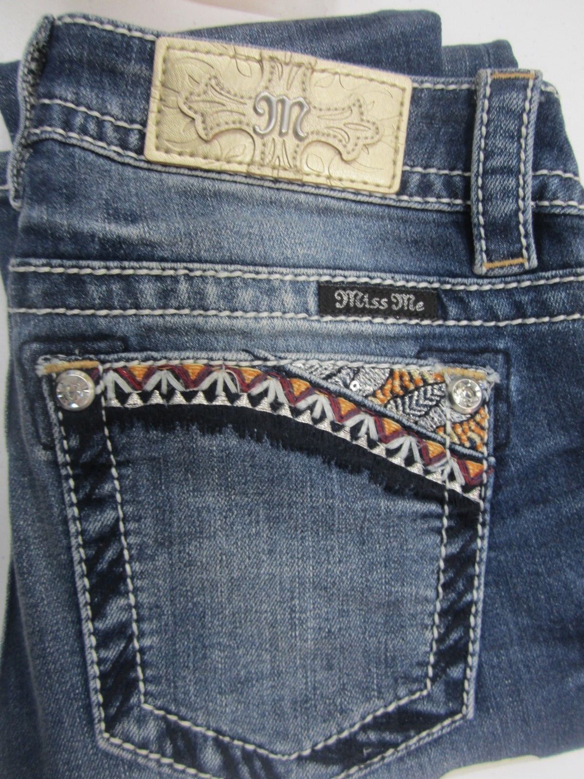 *NWT*MISS ME Women's BOOT CUT Jeans JP7697B4  Med Blue  Size W29 X L34 CUTE