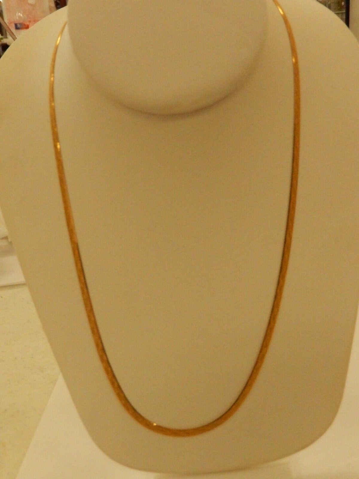 14K YELLOW GOLD 3.5MM REVERSIBLE SMOOTH/TEXTURED HERRINGBONE CHAIN NECKLACE 20"