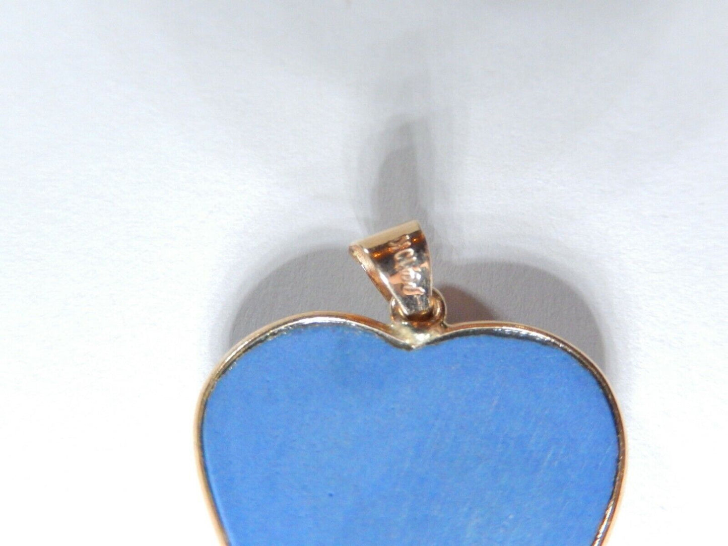 *VINTAGE*  10K Yellow Gold Mother Child Carved Cameo Heart Pendant 1 1/8" x 7/8"