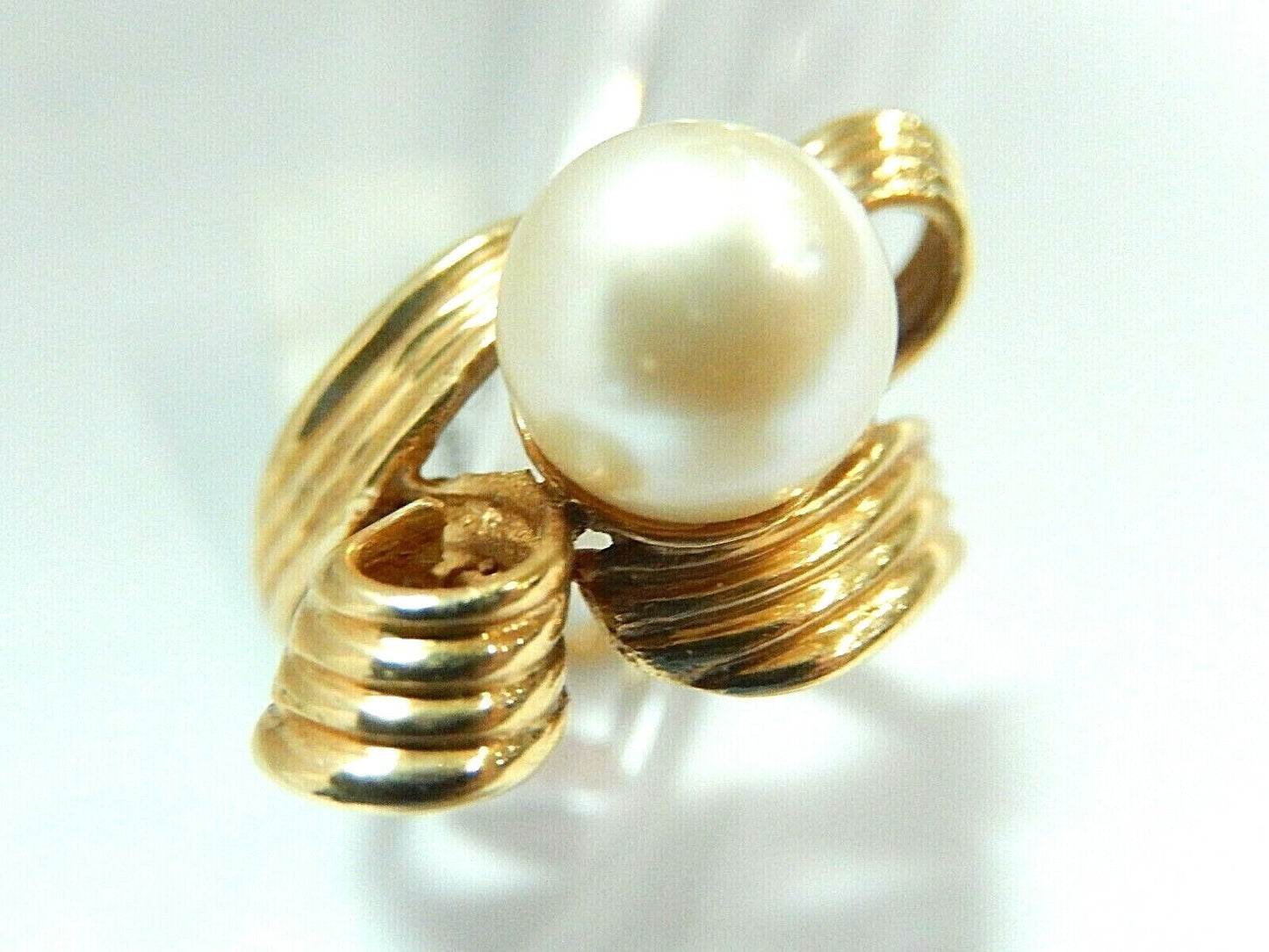 *VINTAGE*  8.5mm South Sea Golden Pearl  14k Yellow Gold Ladies  Ring Sz 6.5