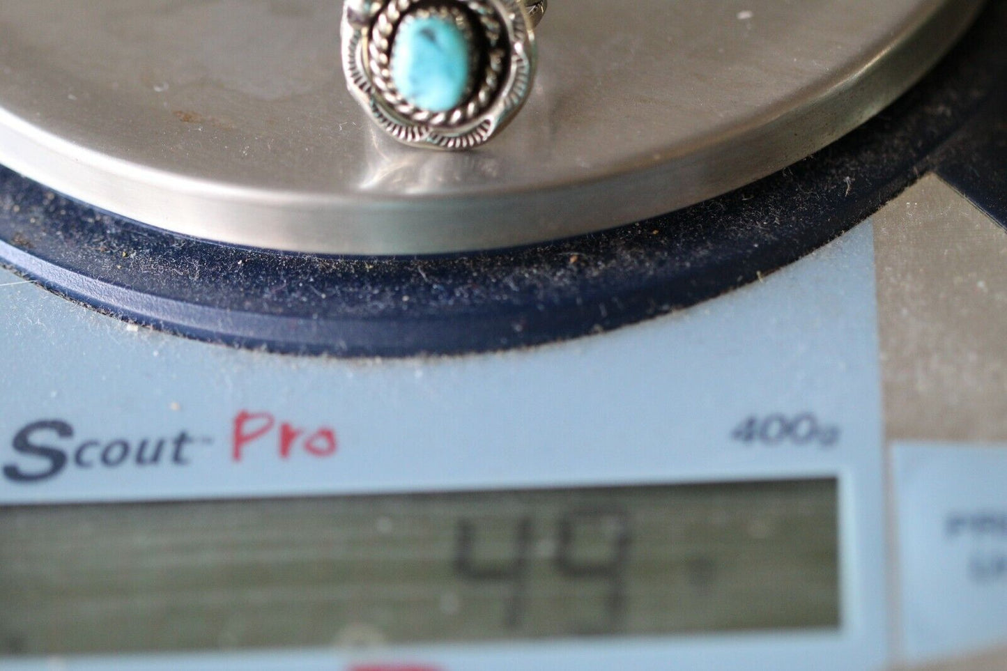 *VINTAGE*  Sterling Silver Native American Navajo Turquoise Ring Size 6.75