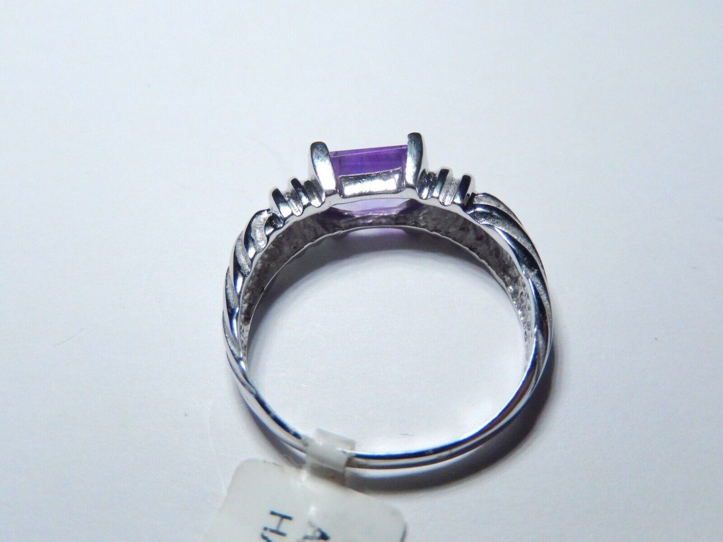 10k White Gold 1.50 Carat Genuine Purple Amethyst Solitaire Ring Size 9