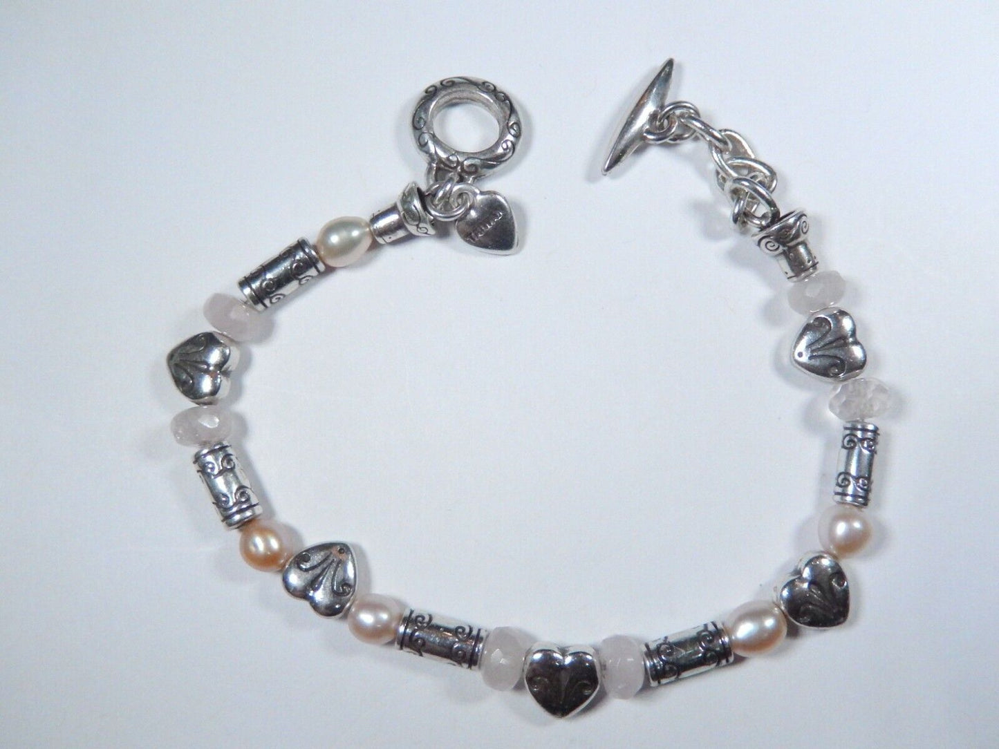 Brighton Pompeii Pearl Heart Toggle Bracelet