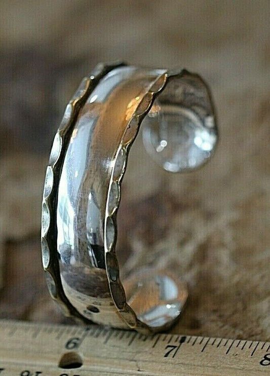 *VINTAGE* Taxco Mexico Signed TC-125 Sterling Silver 13/16" Wide Cuff Bracelet