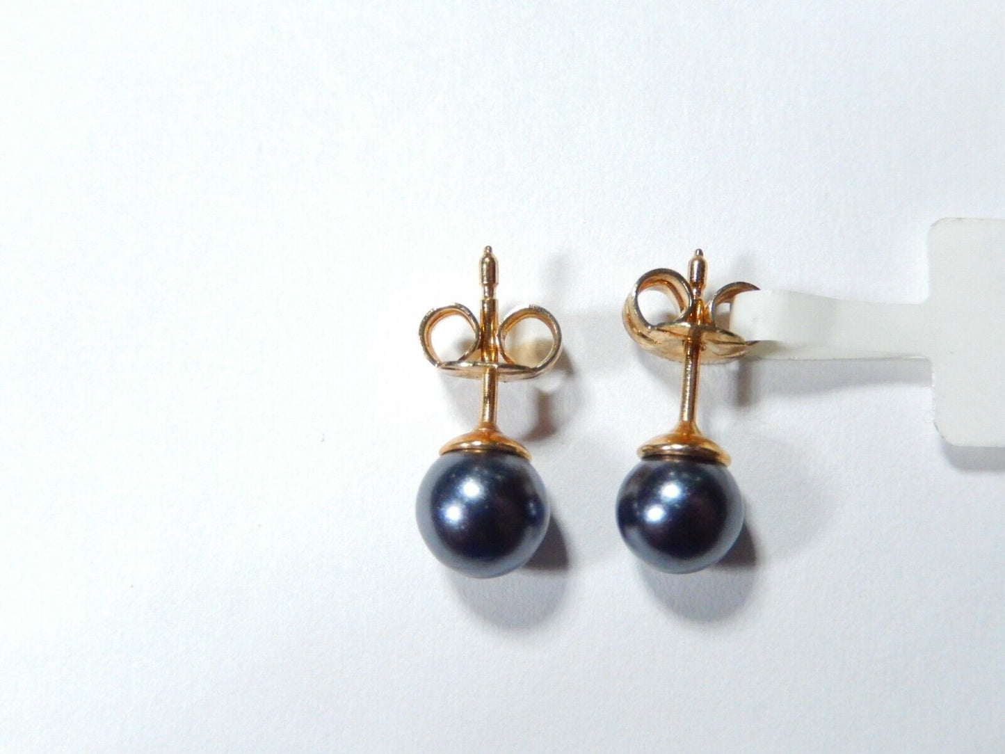 14k Yellow Gold 6mm Tahitian Pearl Stud Earrings