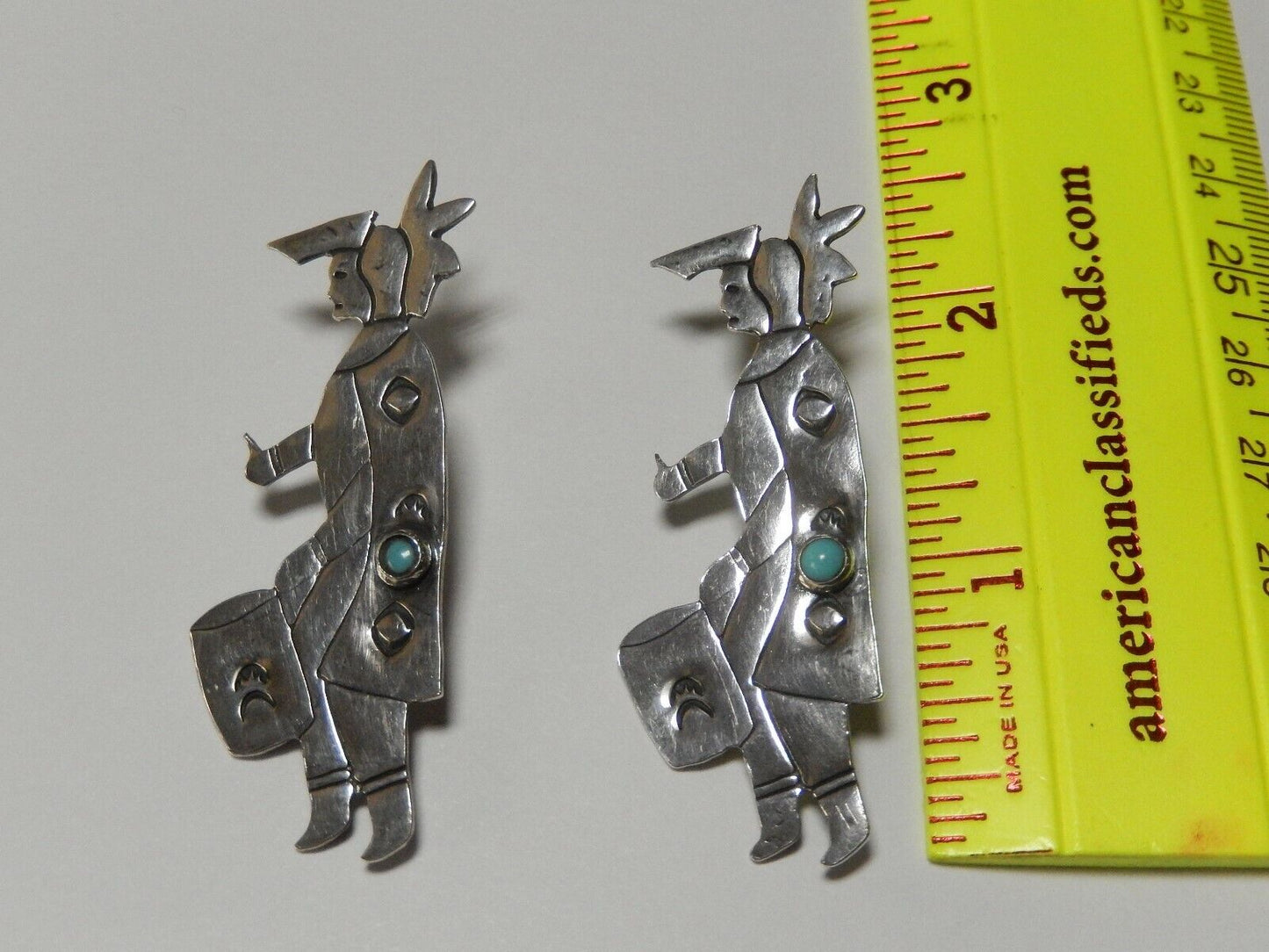 *RARE* Vintage Lg. Southwestern Sterling Silver Dancing Earrings