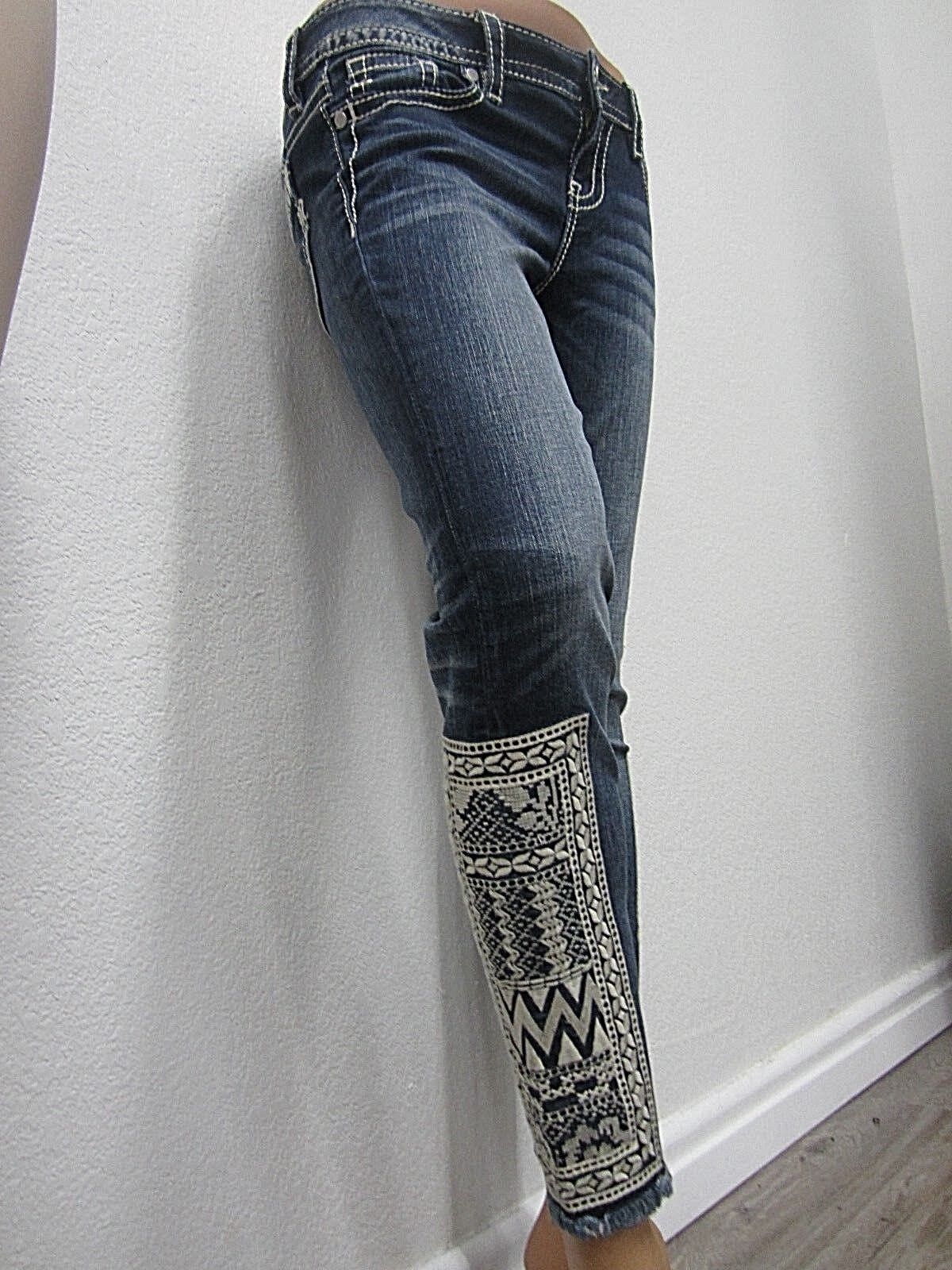 NWT Miss Me Born to Be Boho Ankle Skinny Jeans - JP7762AK Size W26 X L27 Cute