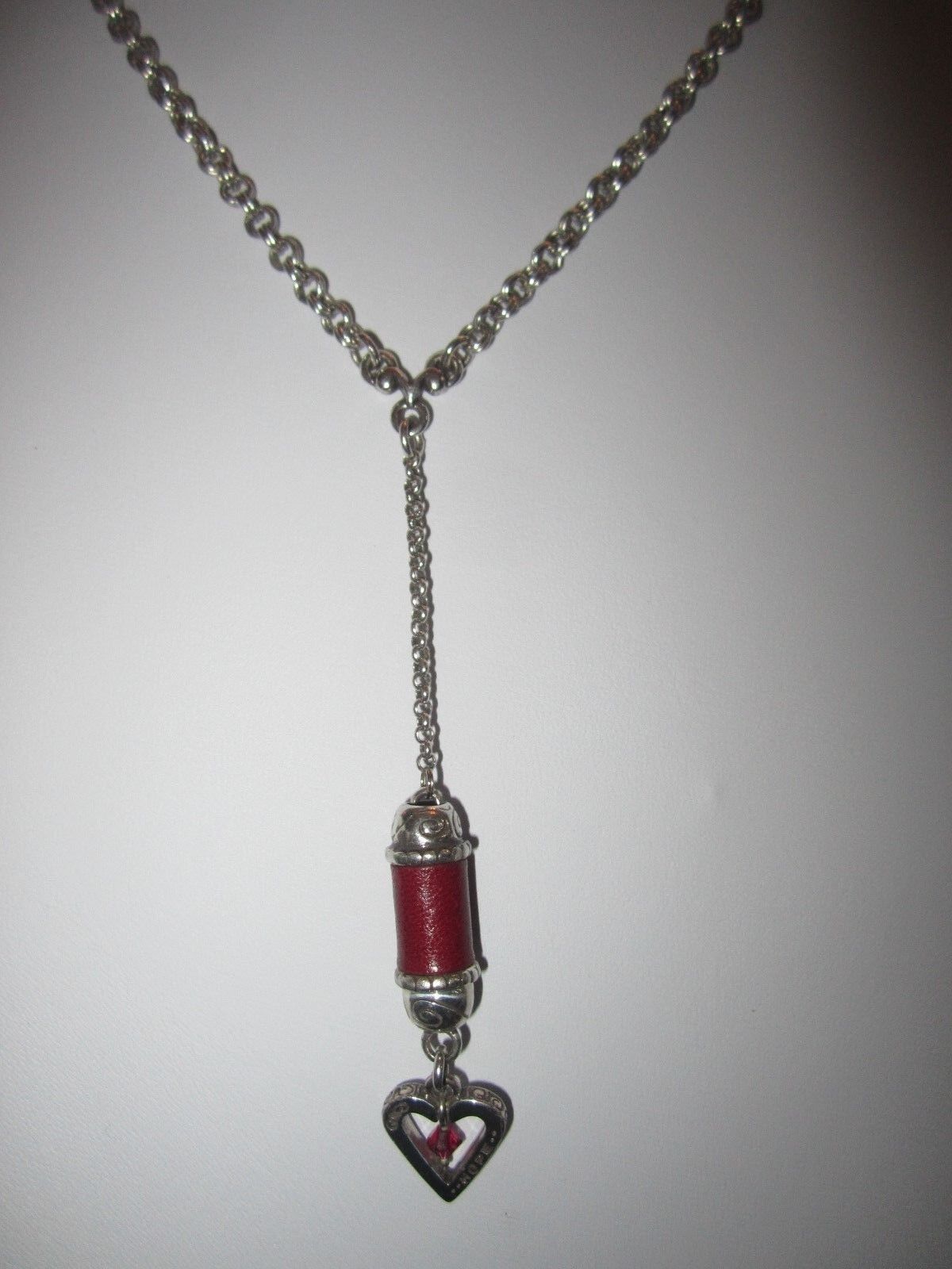 RETIRED BRIGHTON HEART with RED CRYSTALS 16"-18" NECKLACE