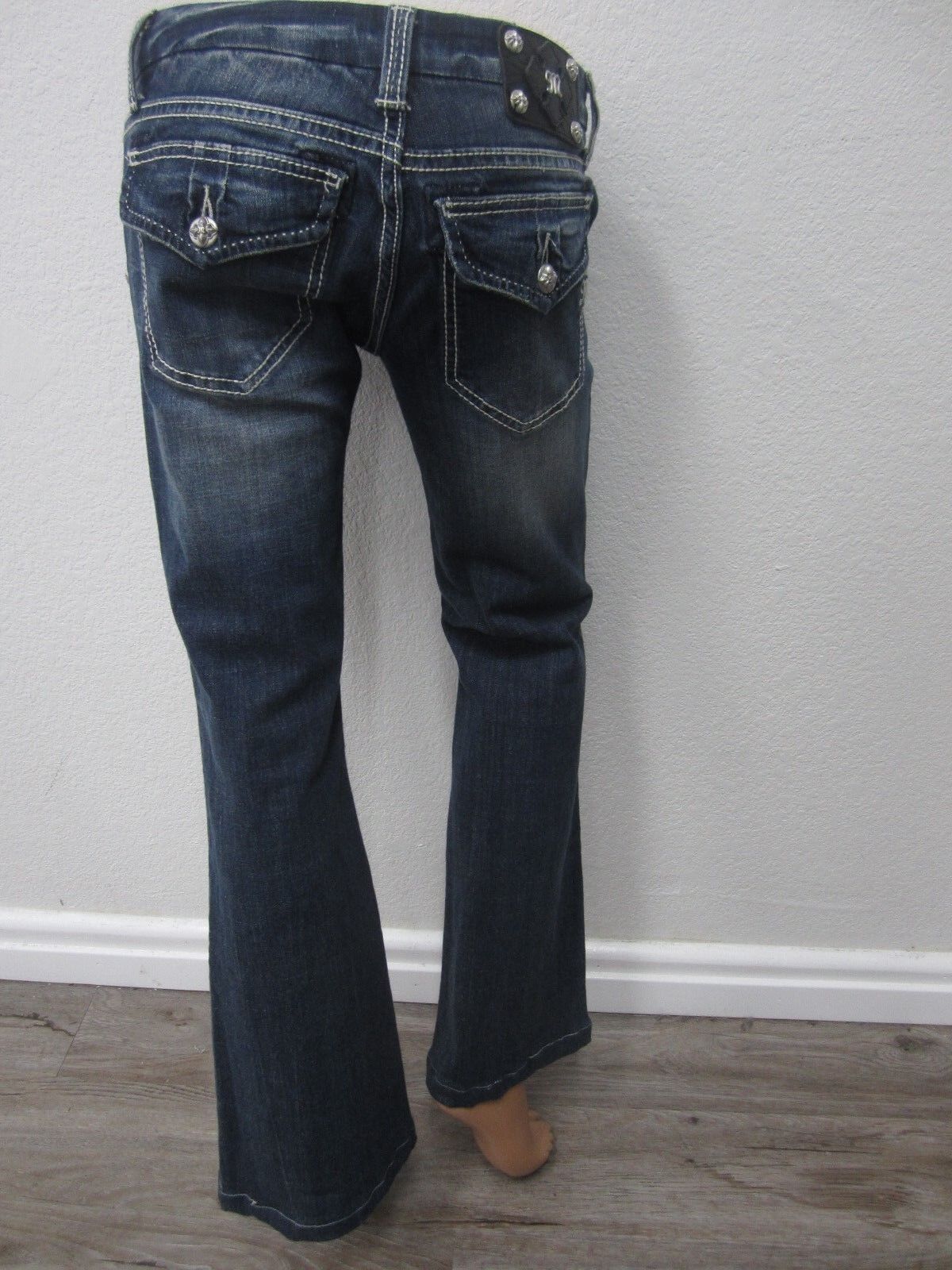 MINT Miss Me Women's Wide Leg  Denim Jeans J54480W11 Med/Dark Size W27 x L29.5