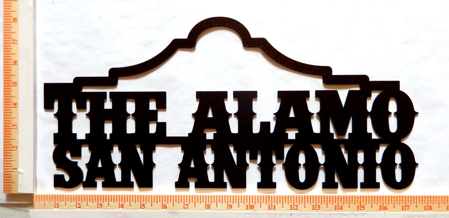 ~NEW~ LARGE - 14ga. - "THE ALAMO SAN ANTONIO" Metal Wall Art - "17.5" x 8"