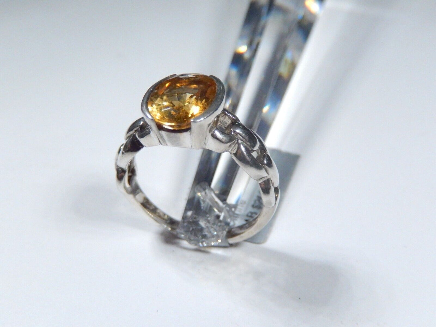 Sterling Silver Genuine 3.00 CT Oval Citrine Ladies Solitaire Ring Sz 8.5