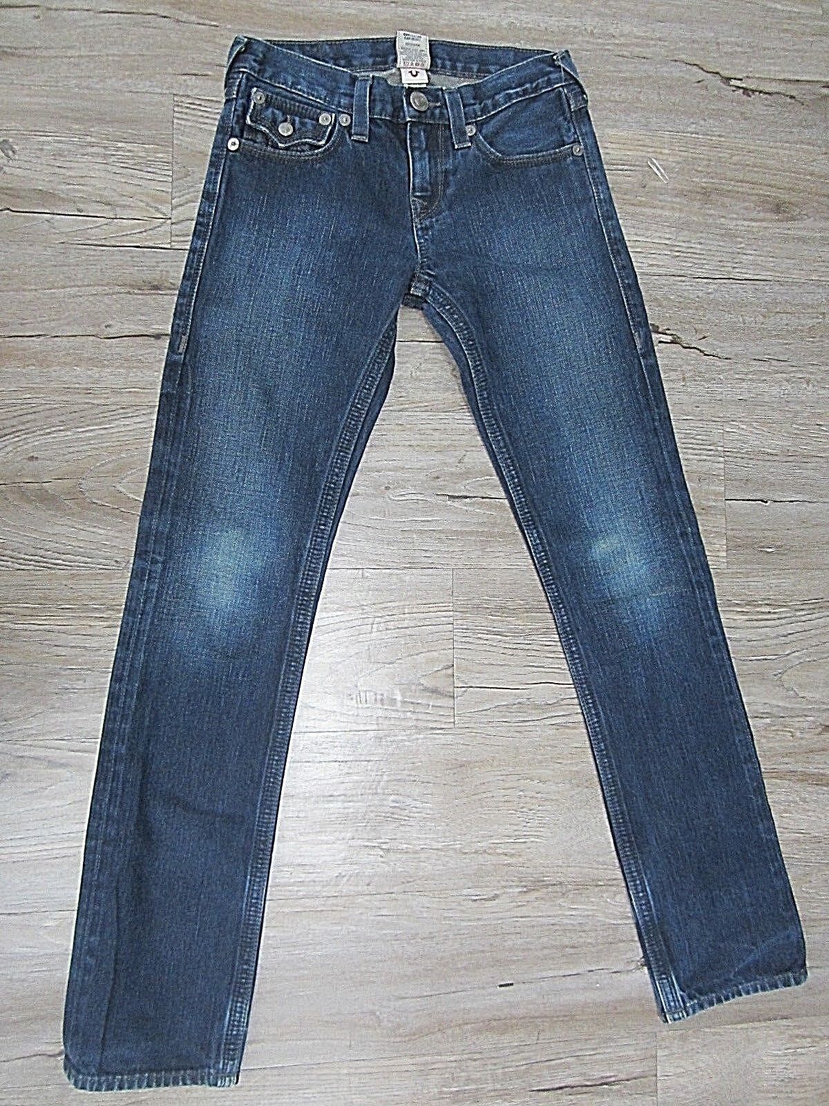 AUTHENTIC True Religion Preowned Girls Blue Straight Leg Denim Jeans 14 X 30
