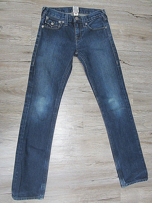 AUTHENTIC True Religion Preowned Girls Blue Straight Leg Denim Jeans 14 X 30