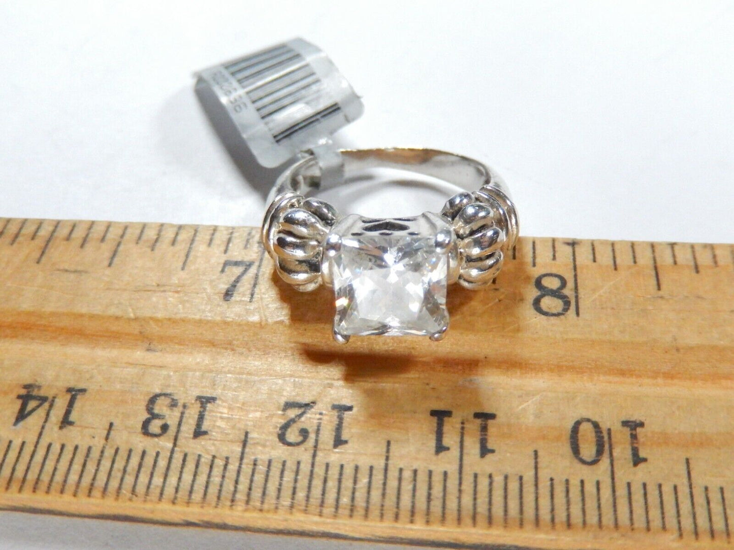 *VINTAGE*  3.00 CT Princess Cut CZ Sterling Silver Wedding Engagement Ring Sz 6