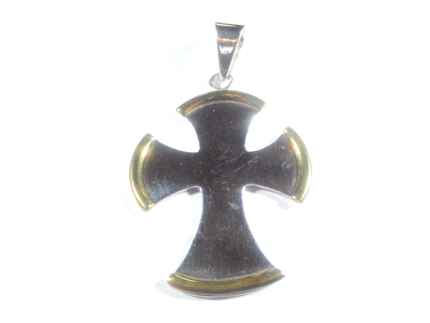 *VINTAGE*   Mexico Taxco TM-219 Artist "OEM" Sterling Silver 925  Cross Pendant