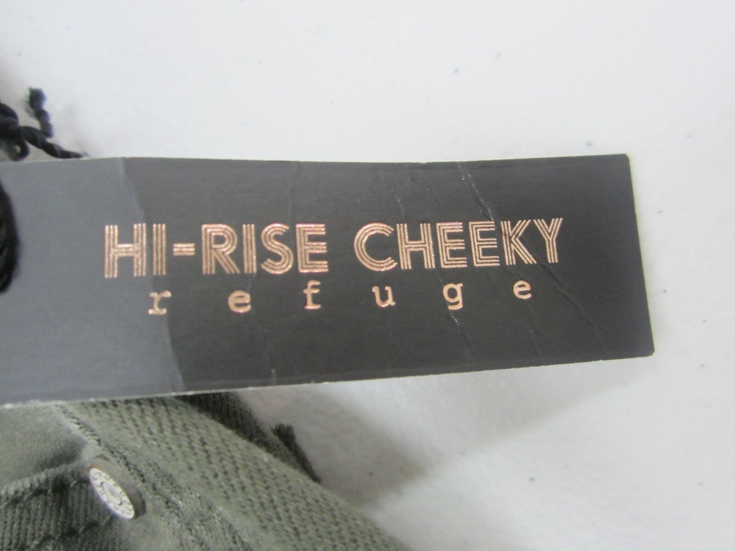 NWT Refuge Olive Denim Shorts Cheeky Hi-Rise 5 Button Charlotte Russe Size 2