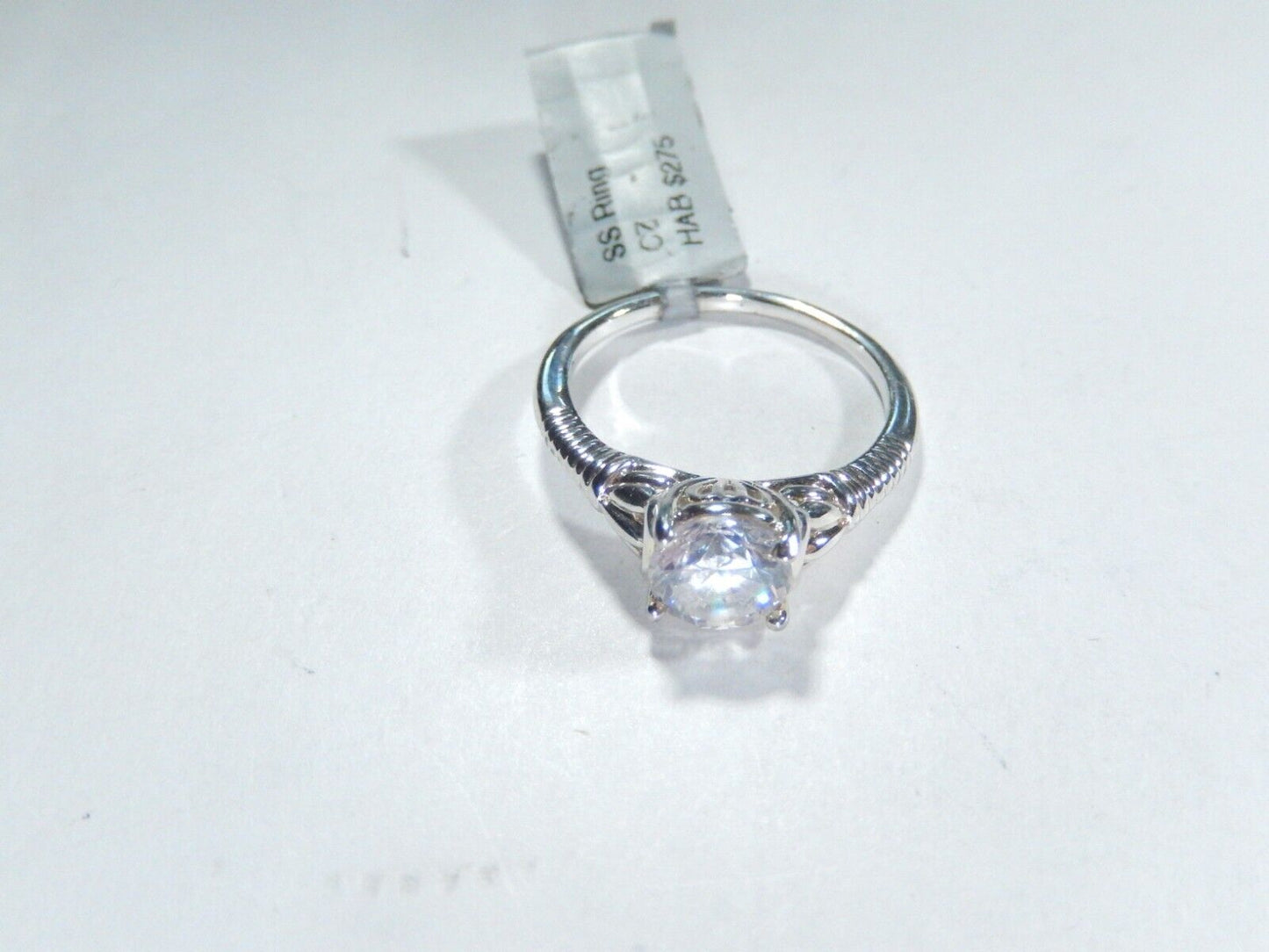 *VINTAGE* Sterling Silver Victorian Art Deco Style 1.25 CT  CZ Wedding Ring sz8