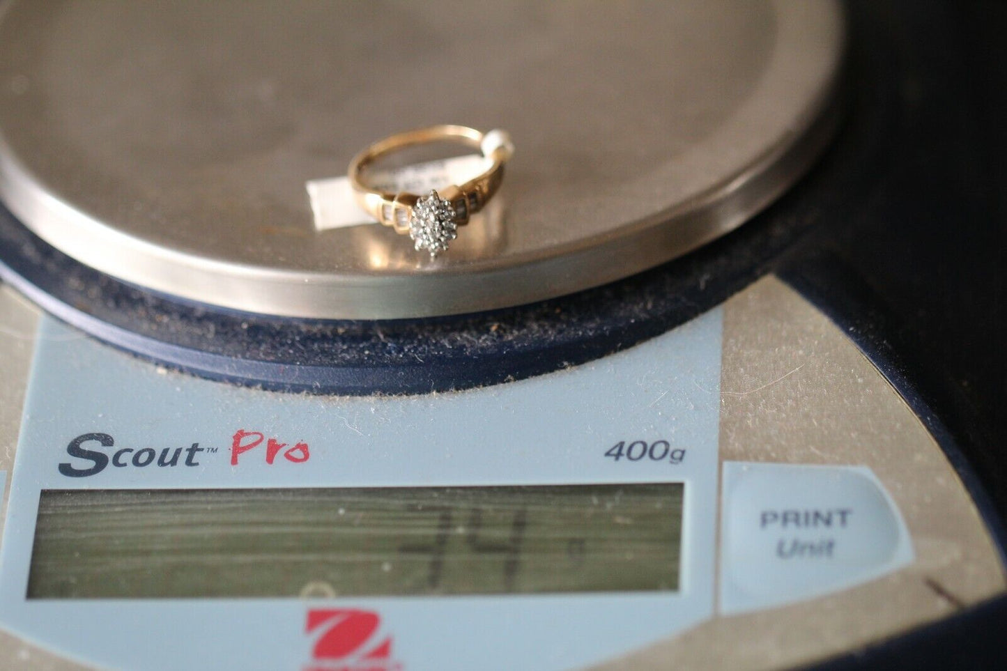 *VINTAGE* 10K Yellow Gold 1/4CT Natural Diamond Wedding Ring Size 7.75
