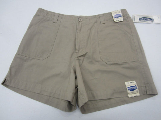 NWT Essentials Style Ladies Women's Casual Comfort Shorts Color Khaki Size 16