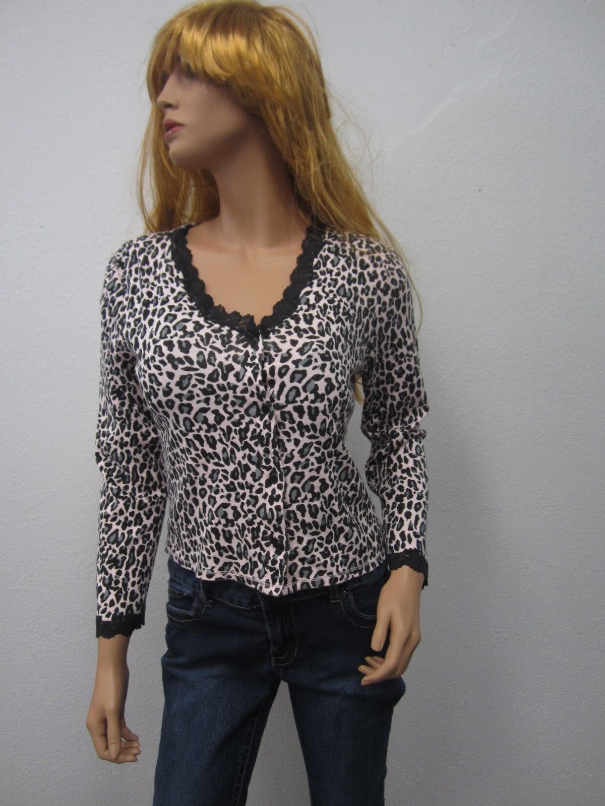 NICE Victoria's Secret Very Sexy Leopard Style Lace Trim Top Size Small - CUTE