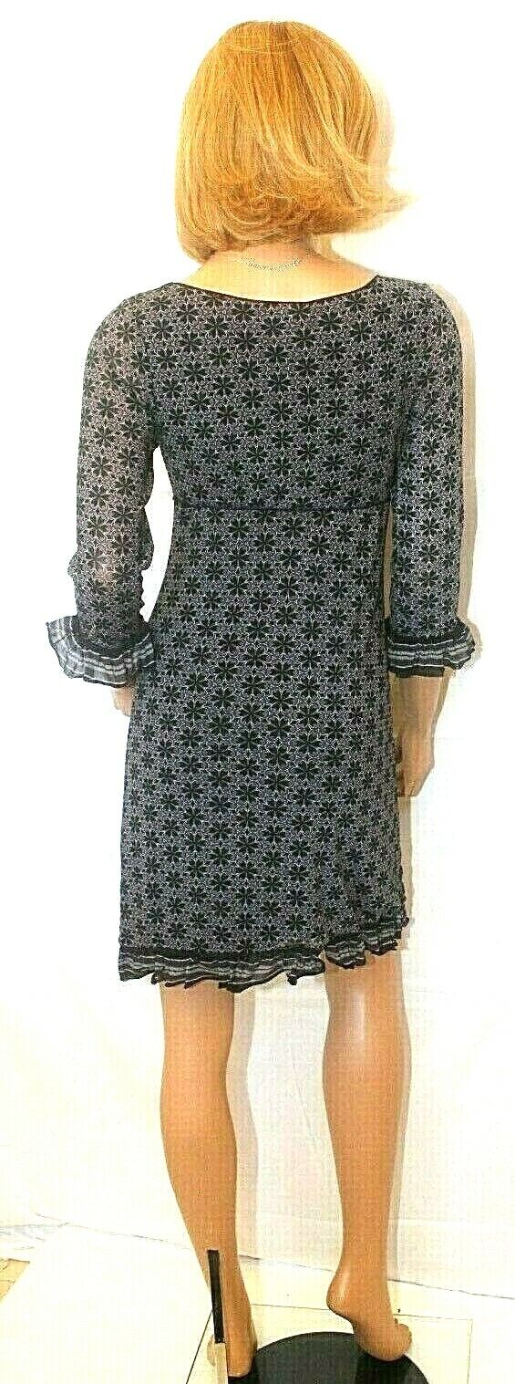 Max Studio Specialty Products M.S.S.P Purple/Black Print Lined Dress Women Sz M