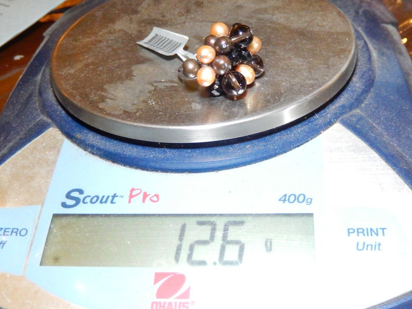*VINTAGE*  LARGE BEAUTIFUL  STERLING SILVER PEARL DANGLE COCKTAIL RING SIZE 7