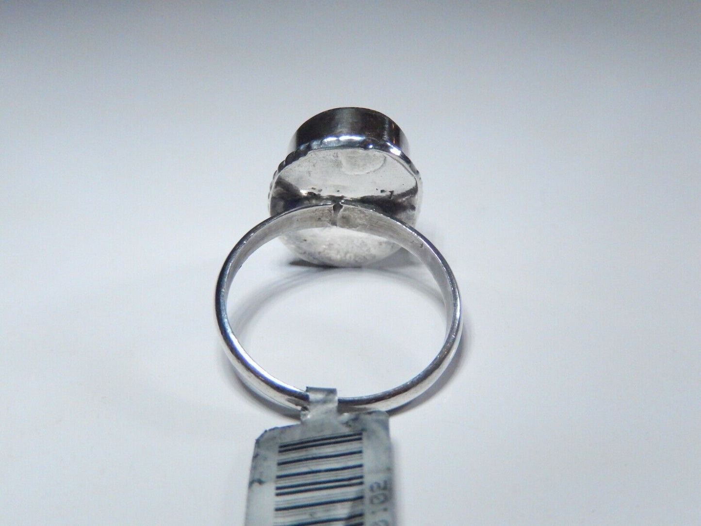 *VINTAGE*  Native American Sterling Silver Large Oval  Malachite Ring Size 10.75