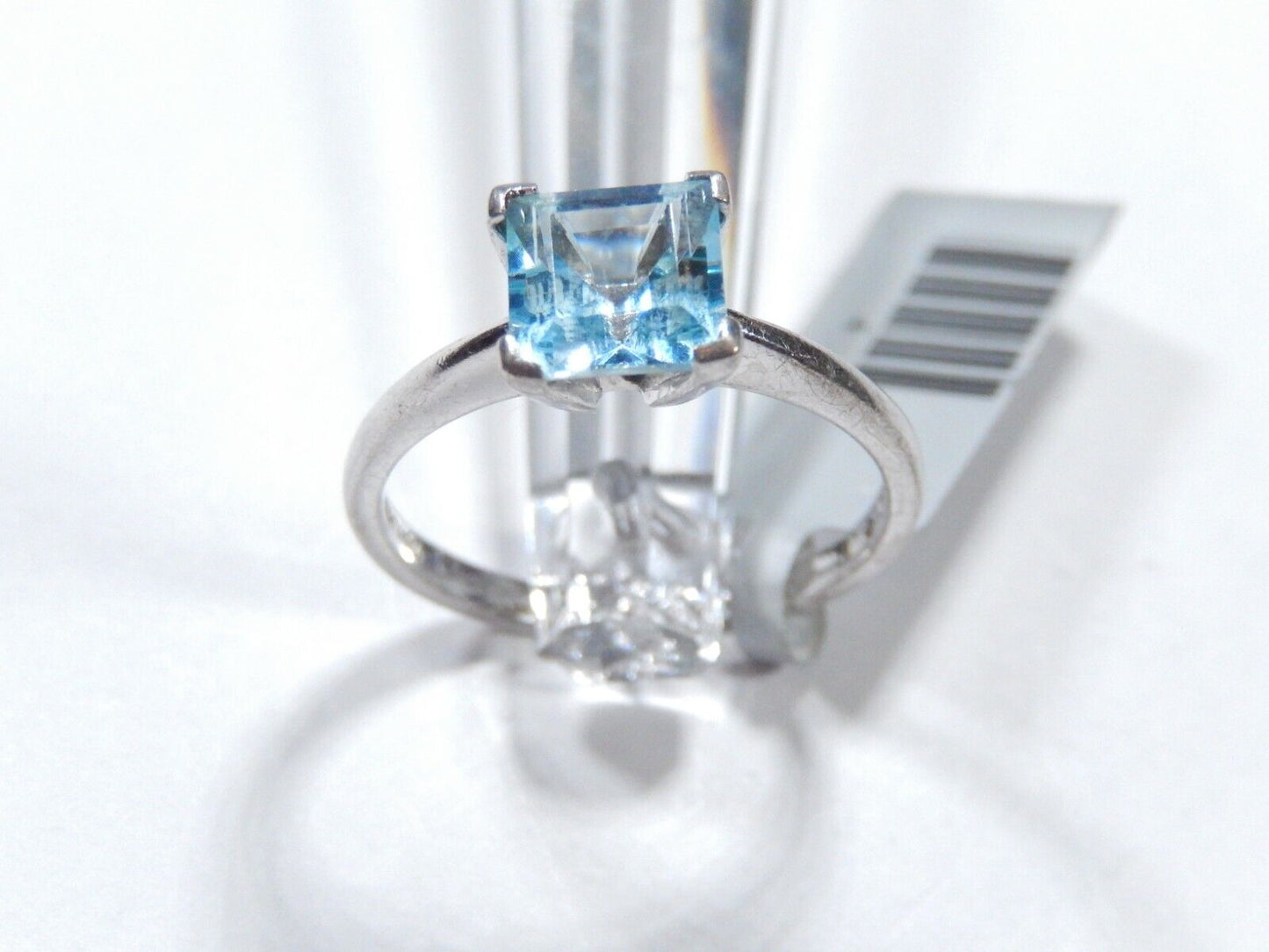 Natural 2.00CT Swiss Blue Topaz 925 Solid Sterling Silver Band Solitaire Ring 8