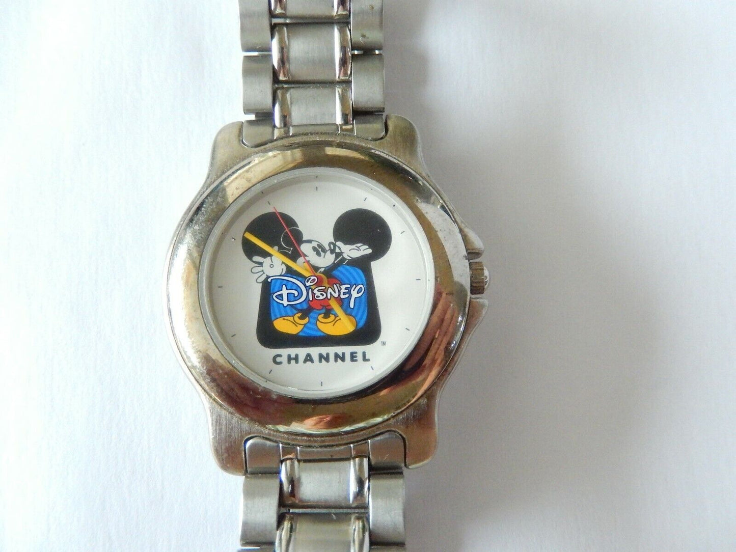 MICKEY MOUSE,Rare! "Disney Channel All Stainless Steel" MINT!,MENS WATCH,1142