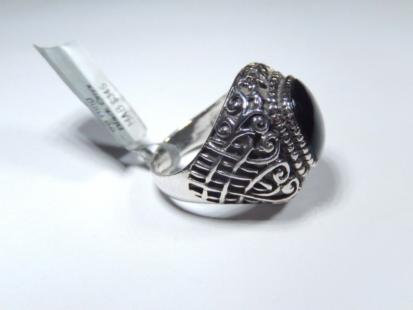 *VINTAGE*   Black Onyx Ring  Sterling Silver Ring Handmade Ring Boho Ring Size 8