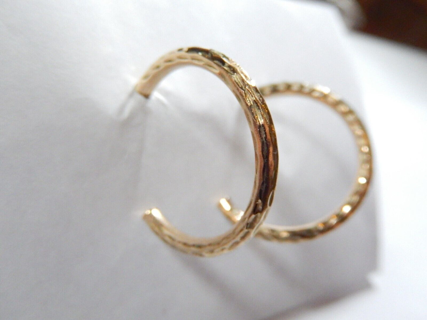 10K Yellow Gold Diamond Cut "J" Hoop 1" Diam. Post Back Earrings