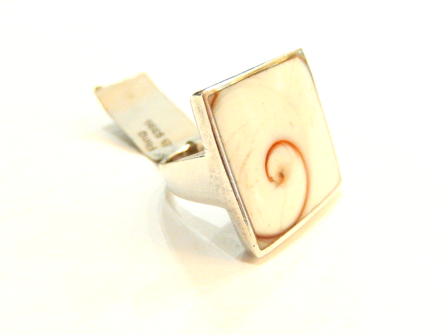 Natural White Gemstone Sterling Silver Ring 925 Sz: 6 - 3/4" x 3/4"