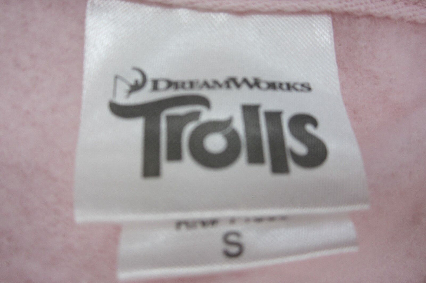 RARE DESIGN *NEW*Dreamworks Womens Trolls Raised Graphic Pink Sweat Shirt Sz S