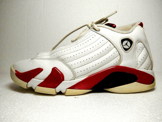 2011 Nike Air Jordan 14 XIV Retro GS Candy Cane White Red Size 5.5Y (487524-101)