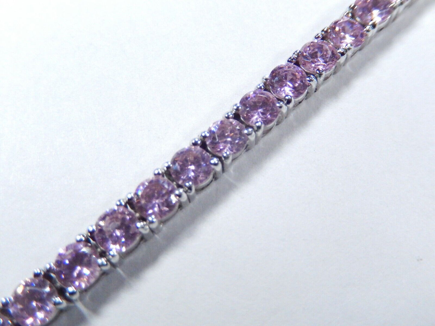 10.0 CT Pink CZ Tennis Bracelet 4.25mm Wide Real Iced 925 Sterling Silver 7"