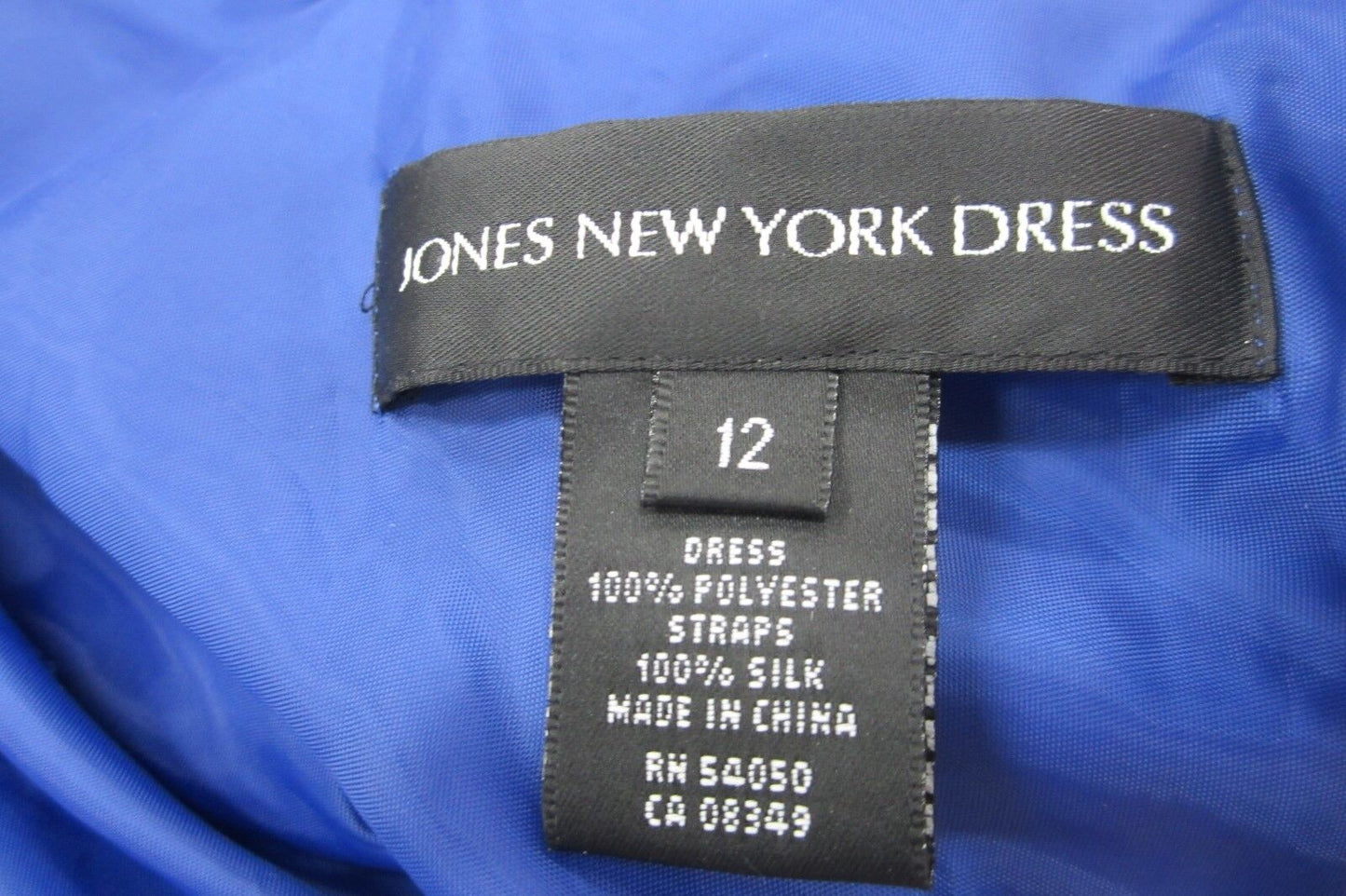 *NWT* Jones New York Dress Designer Beaded Deep Blue Dress Lined Size 12