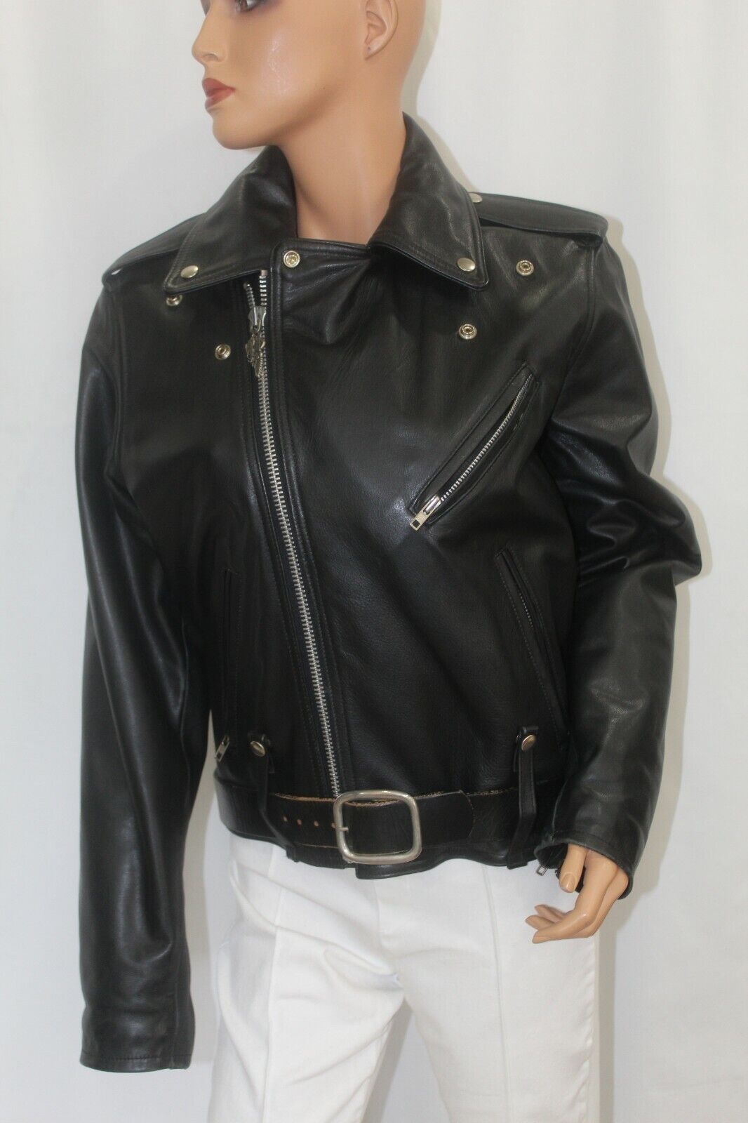 *VINTAGE* RARE HARLEY DAVIDSON Heavy Leather Back Spleen Men's Biker Jacket Sz38