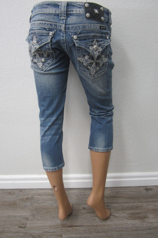 *NICE* MISS ME Woman's JP5335P6 Distressed Jeans Capris Size W26 x L20