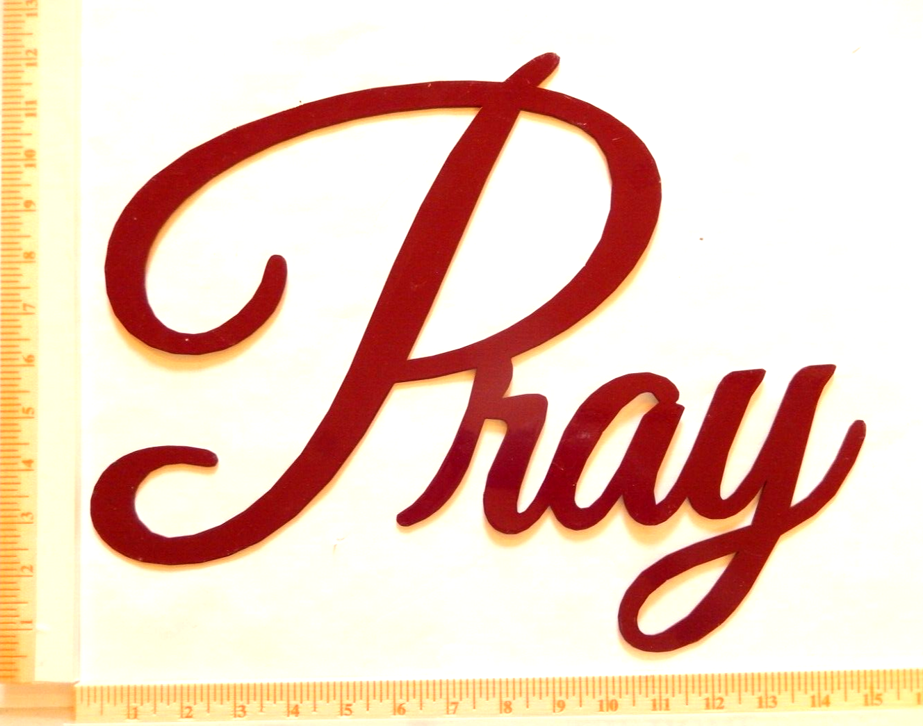 ~NEW~ LARGE - 14ga. "PRAY" Purple Metal Wall Art - 14" x 13"