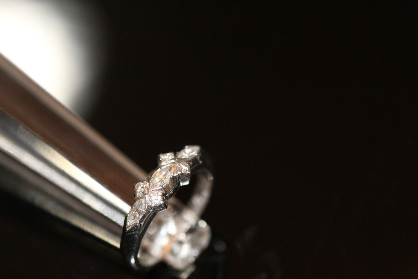*1950 VINTAGE*  90% Platinum  .48CT TW Diamond  Wedding Band  Ring Size 6 1/4