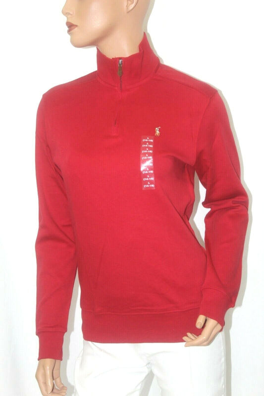 *NWT*  NEW RALPH LAUREN POLO Boys 14 -16 L Red 1/4 Zip Pullover Long Sleeve