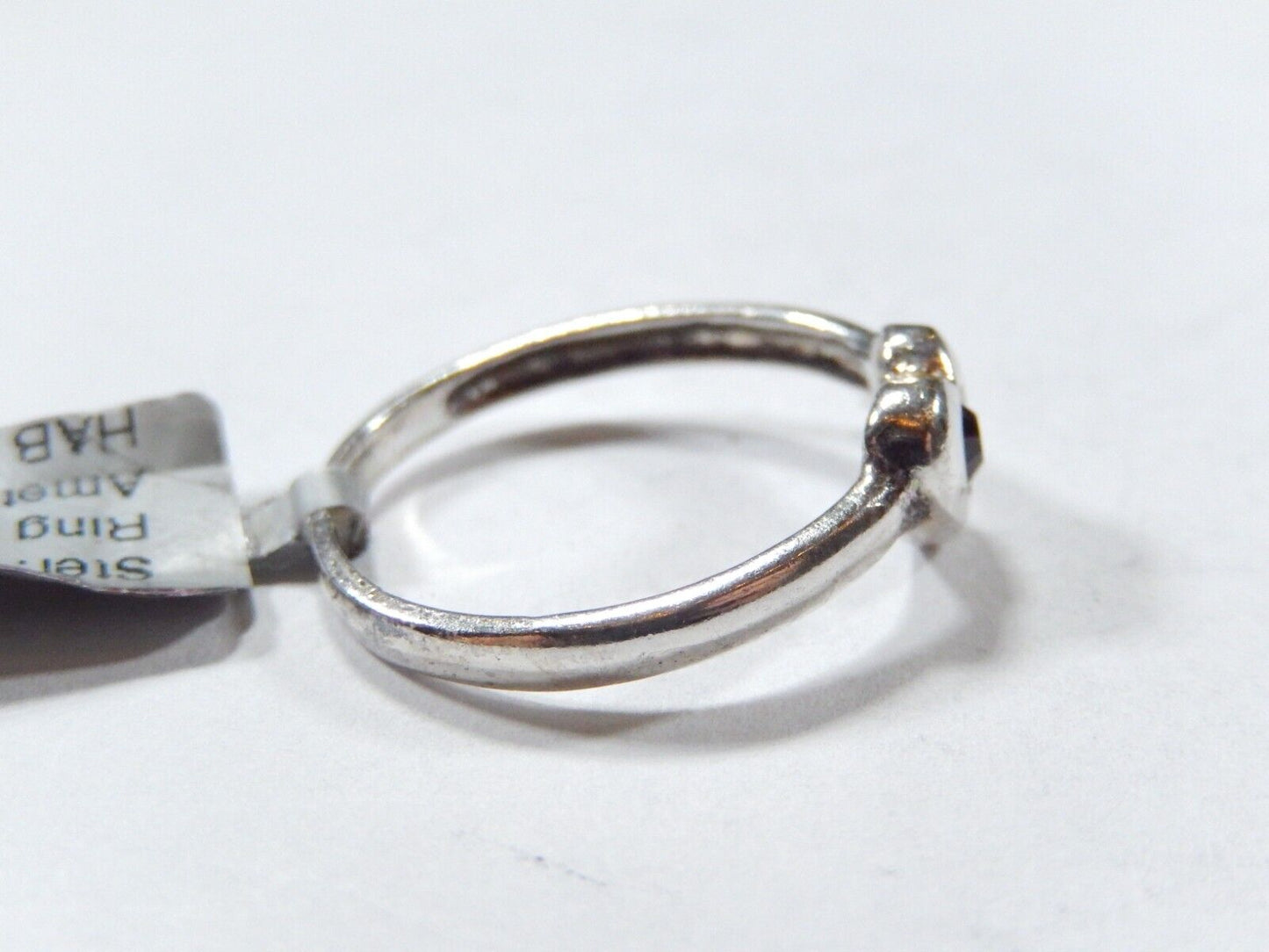 *VINTAGE* LOVELY HEART AMETHYST 925 STERLING SILVER RING SIZE 6.75