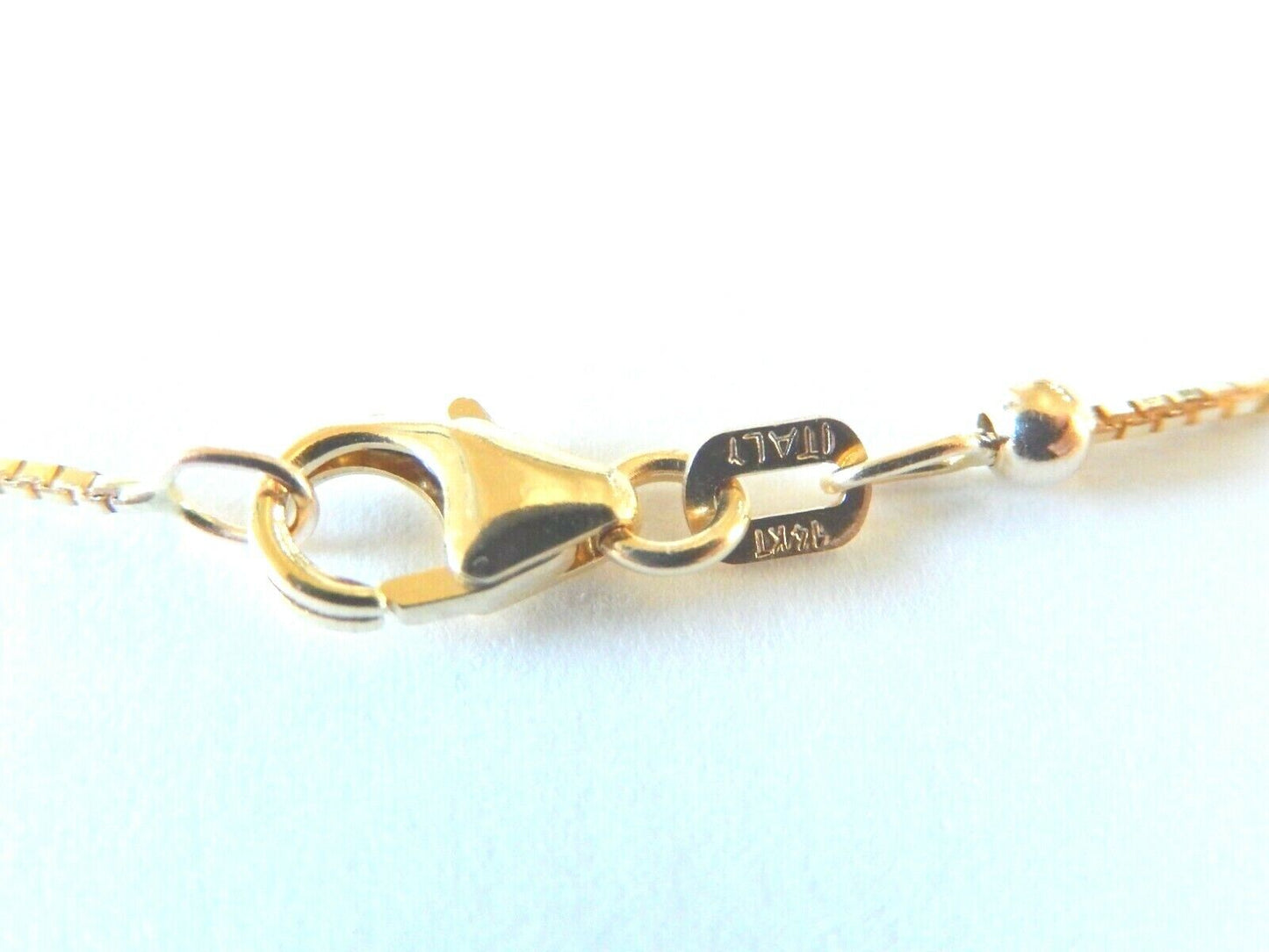 *VINTAGE* 14K Yellow Gold & White Gold Sparkle Ball Pendant on 16" 14K BoxChain