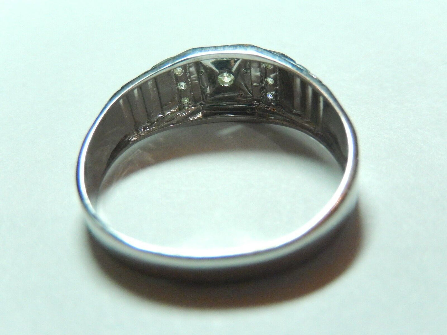 *NEW* Mens Solid 14K White Gold 1/5 Ct Round VS Natural Diamond Ring Size 13.25
