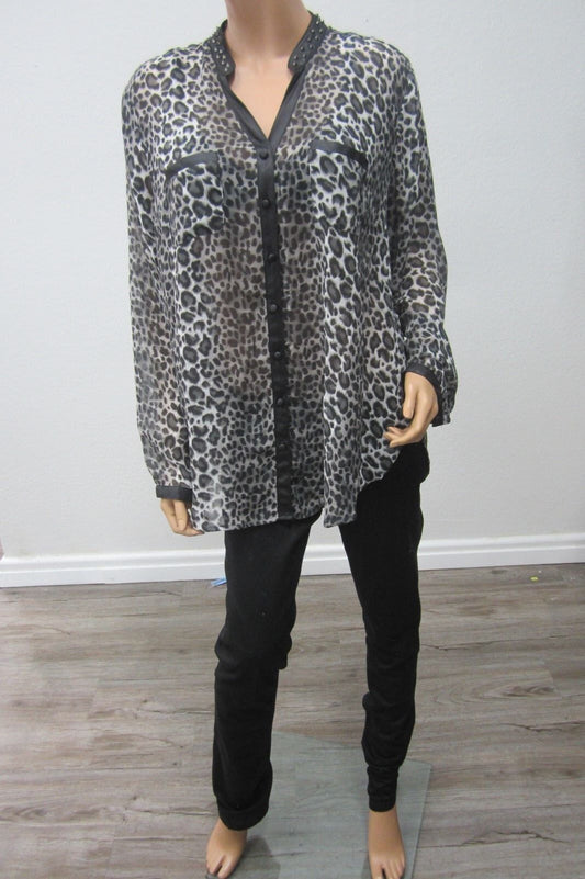 Torrid Metal Spike Collar Size 1 Plus Size  Top Animal Print
