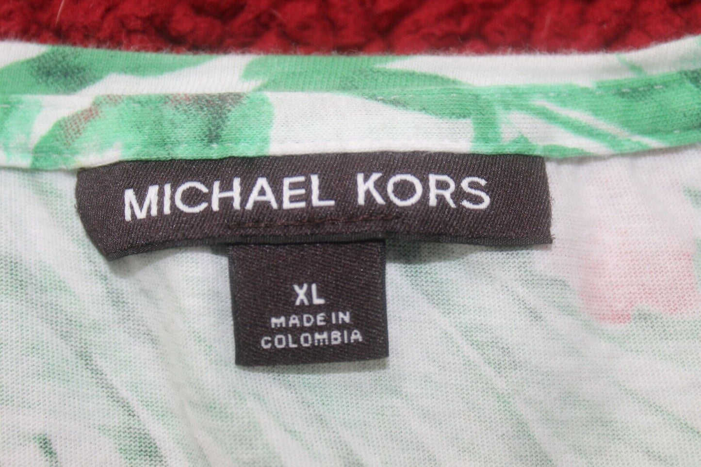 Michael Kors Women'S Green Short-Sleeve Crew-Neck Blouse Casual Top Size XL