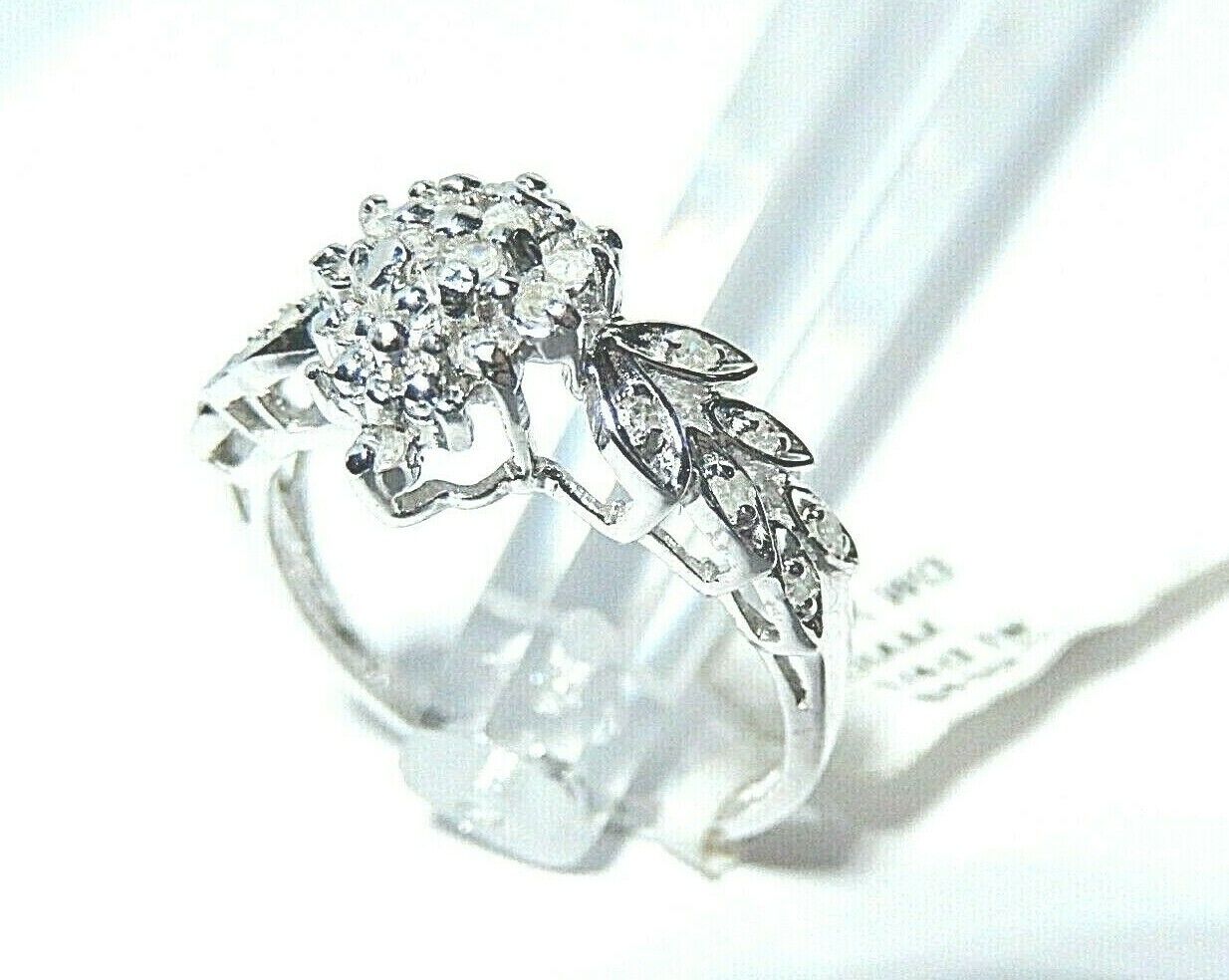 *NWT* 10k Ladies White Gold Round Cut .25CT Diamond Wedding Engagement Ring Sz9